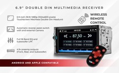 DS18 DDX6.9ML 6.9″ Double-Din Touchscreen Car Stereo Bluetooth USB Mirror Link
