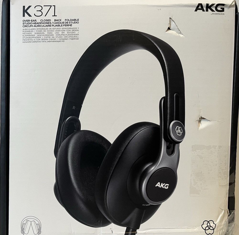 AKG K371 Closed Over-Ear Studio Folding Headphones – Black.
