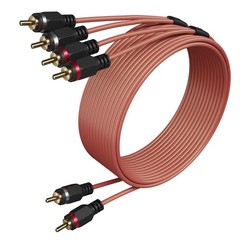 2 to 4 Channel RCA Car Audio Cable 15 Ft, Bi-Directional Y Splitter RCA Adapt…