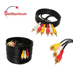 3 RCA Male to 3 RCA Male Audio Video Cable TV VCR DVD Composite Multi-Pack – LOT