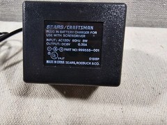 Sears Craftsman Battery Charger / Power Block 999555-001 / Output 6V DC 350ma