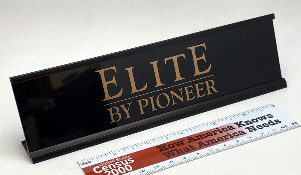 Pioneer Elite Component Stereo Desk Sign – Custom Gold Aluminum