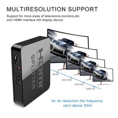 1 In 2 Out Portable HDMI Splitter 1080P 4K 1X2 HDCP Stripper 3D Power Amplifier