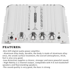 2.1 Bluetooth Stereo Hifi Car Amplifier Amp Sound Speaker EDR Audio LED Home💫