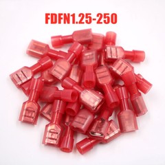 100PCS Insulated Spade Wire Connectors Electrical Crimp Terminals Nylon Fully