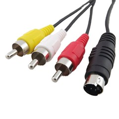 5ft 4 Pin S-Video Male To 3 RCA Male AV Audio Video Adapter Cable for DVD PC TV