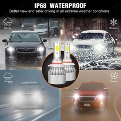 For Dodge Charger 2016-2019 -2PC 6000K White 9005 LED Headlight Bulbs Hi/Lo Beam