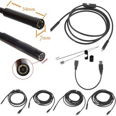 Wire Endoscope Waterproof Borescope Inspection Camera for Smartphone 5.5mm 6 LED