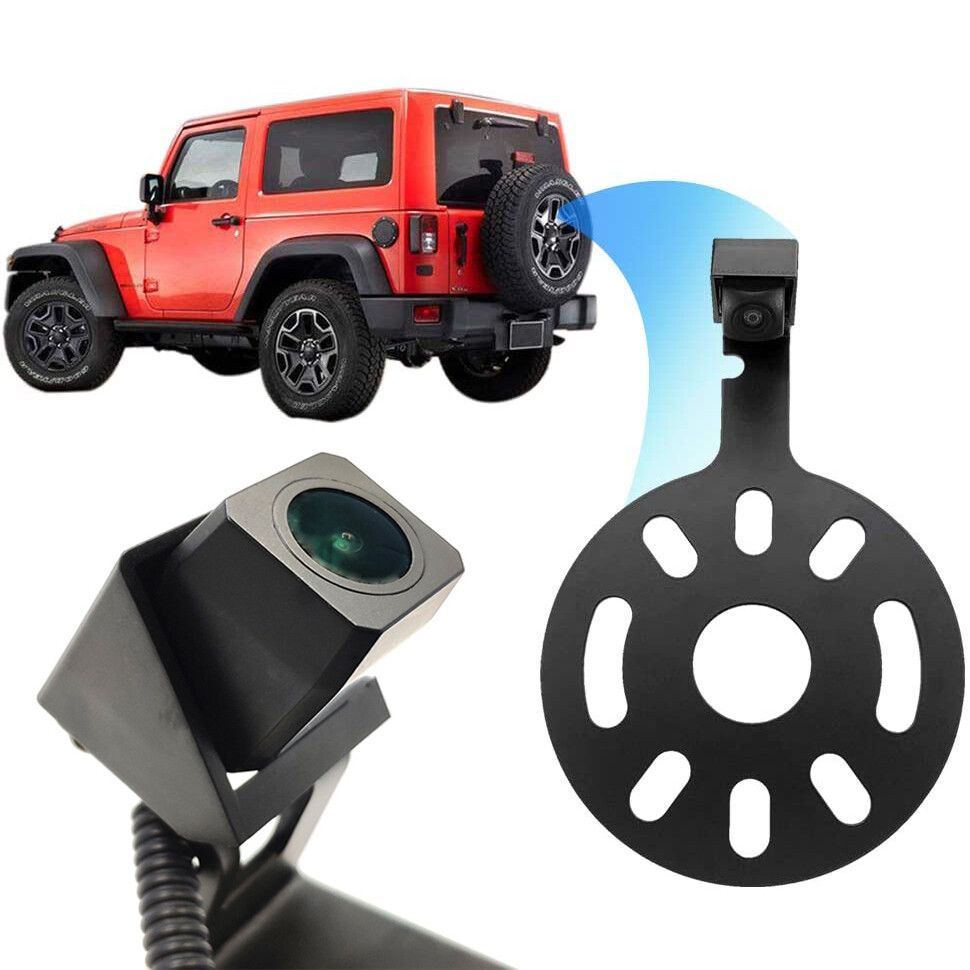 Rear View Backup Camera Kit w/ Spare Tire Bracket For Jeep Wrangler JK 2007-2018