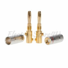 24K Gold Plated Audio Screw Banana Plug Speaker Wire Jack Connector Pack Lot