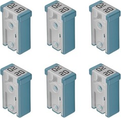 6PCS Mini Slotted Automotive MCASE Shaped Cartridge Fuse Kit, 20A 32V Vehicle Mi