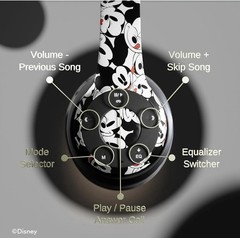 Disney Mickey Mouse Bluetooth Headphones Over The Ear Headset Built In Mic