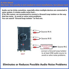 SOLUPEAK 3 in 1 Out RCA Stereo Audio Source 3 ports switch(3 IN 1 OUT)