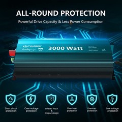 Pure Sine Wave 2000Watt Car Power Inverter Converter DC 12V to 120V AC VOLTWORKS