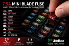SHIPS FROM USA!! 2- Littelfuse Mini Automotive 7.5 Amp Blade Fuse – OEM QUALITY!