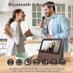 Rywob 7″ Small TV with 1080P Touch Screen,Bluetooth Karaoke Machine