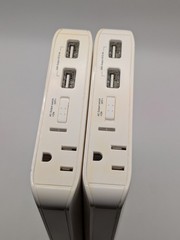 Chargetech -lot Of 2 AC -18K White 120 V Travel Backup Battery, PARTS OR REPAIR