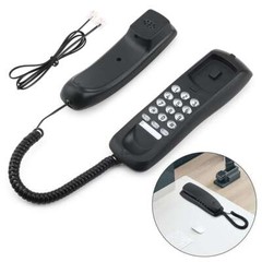 Black Corded Telephone Landline Phone for Home Office Desk Wall Mountable New