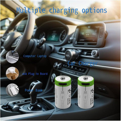 TEMIBATT Rechargeable CR2 Batteries 2 Pack,3V-3.7V 300Mah CR2 Lithium Battery