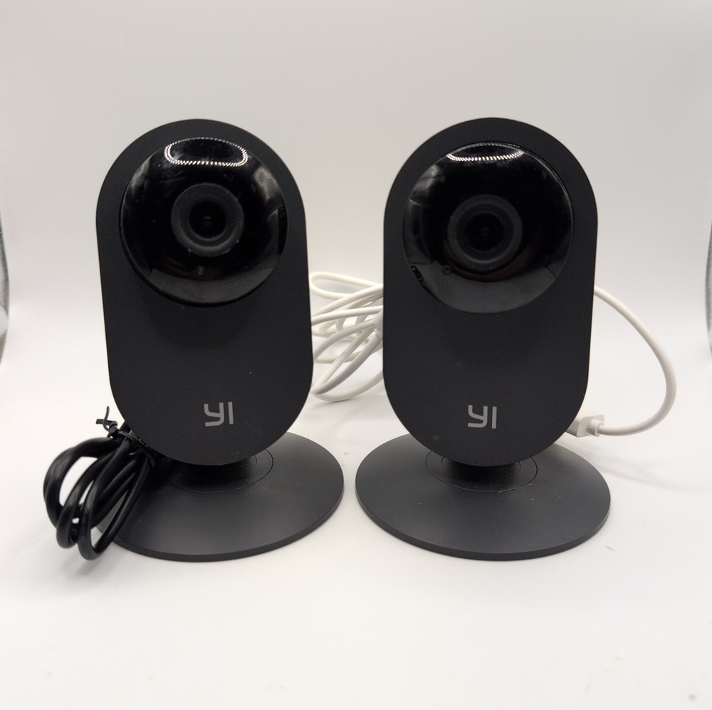 Pair of YI YHS-113-IR Home Black Security Cameras, 2.4Ghz Indoor Cameras