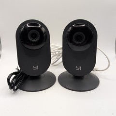 Pair of YI YHS-113-IR Home Black Security Cameras, 2.4Ghz Indoor Cameras
