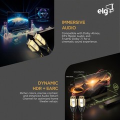 ELG 8K Ultra High Speed HDMI 2.1 Cable, 48Gbps Bandwidth, eARC & VRR Support,…