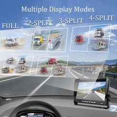 1080P Wireless RV Backup Camera 7″ DVR Quad Split Monitor for Truck Trailer Van