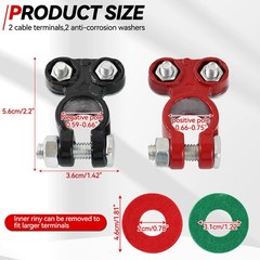 Top Post Color-Coded Lead Alloy Car Battery Terminal Pole Cable Connector Clamp
