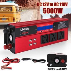 Car Power Inverter 5000W DC 12V To AC 110V Pure Sine Wave Solar Converter 4 USB