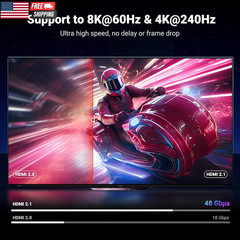 8K HDMI 2.1 Cable 48Gbps 6.6FT, Certified Ultra High Speed HDMI Cord Aluminum, 4