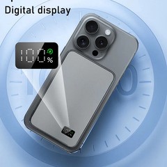 LIEFOX Magnetic Wireless Power Bank Fast Charging Ultra Thin Li-Polymer Battery