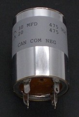 30-20uF @ 475vdc 2-section 1.5-in.dia. Electrolytic Can Capacitor