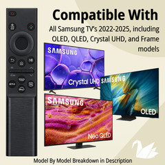 Samsung Smart TV Remote BN59-01388A Replacement For 2022-2025 Crystal UHD & More