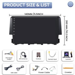 Android 13 Car Stereo Radio GPS WiFi Apple CarPlay For Honda Civic 2016-2021 64G