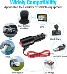 12-24V Fused LED Car Cigarette Lighter Plug Socket Cable Adapter w/ Switch LOT
