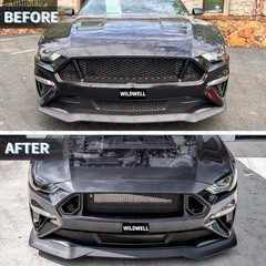 WildWell Mustang Grill For Ford Mustang 2018-2023 Front Upper 2018-2023 Black
