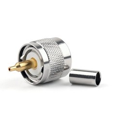 Areyourshop 10Pcs Connector UHF Male PL259 Plug Crimp RG58 RG142 Silver