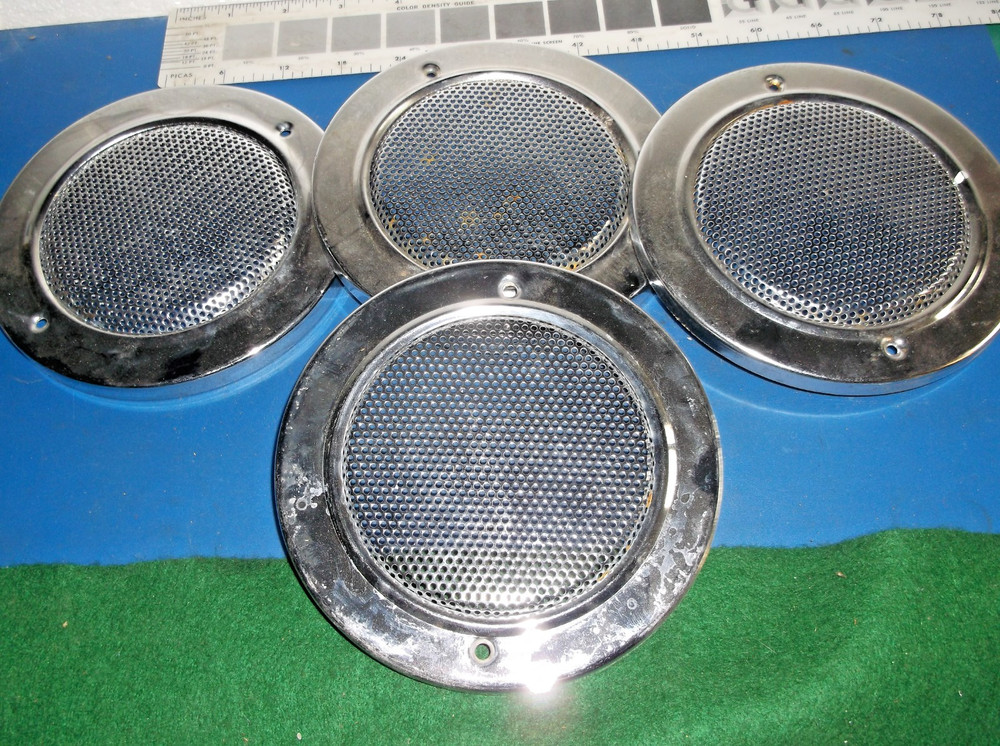 (1) NICE Classic Car Speaker Covers/grill Chrome Metal Vintage 5 1/2 Inch