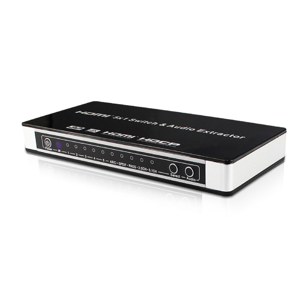 HDMI Switch 5 in 1 out Port Switcher w/ Remote Control Power For PS4 PS5 Xbox h