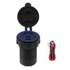 12V-24V QC3.0 + PD USB C Car Fast Charger Power Socket Outlet for Boat RV Marine