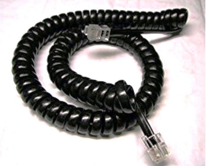 AT&T Phone Handset Cord 100 130 146 500 702 2500 2702 554 2554 Curly Black 9Ft