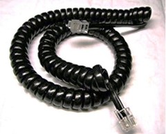AT&T Phone Handset Cord 100 130 146 500 702 2500 2702 554 2554 Curly Black 9Ft