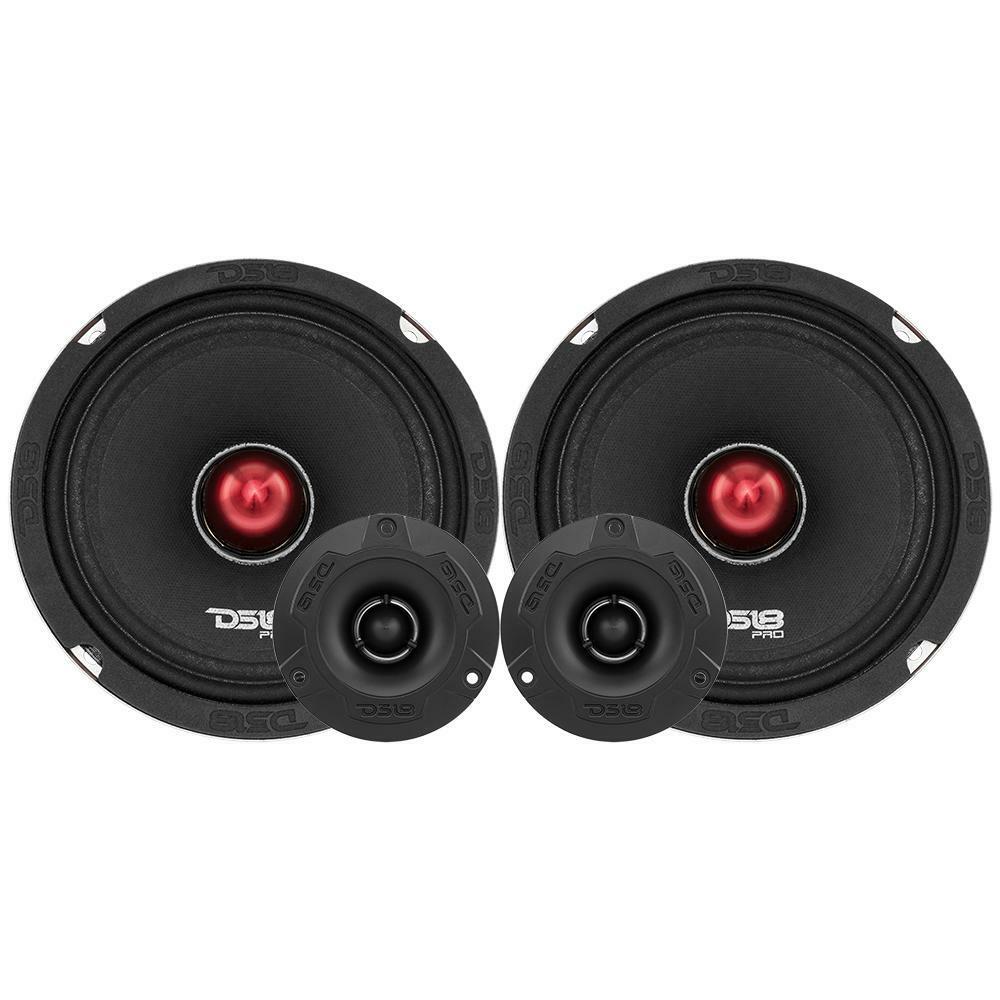 DS18 PRO-X6.4BMPK 6.5″ Car Speakers & Tweeter Package Midrange Speaker Pro Audio