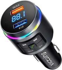 Bluetooth 5.0 Car Wireless FM Transmitter Adapter 2USB PD Charger AUX Hands-Free