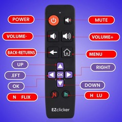 Universal Big Button Remote for Roku TVs – Easy to Use, Not for Stick/Box, Black