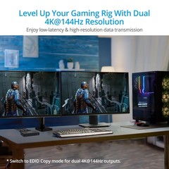 gofanco 8K 60Hz 1×2 HDMI Splitter – 8K @60Hz 444, 4K @144Hz/120Hz, 2K @240Hz