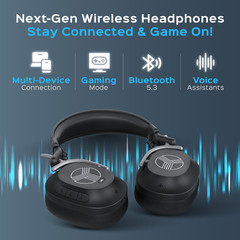 TREBLAB U5 – Hybrid Active Noise Cancelling Headphones Over-Ear 55 Playtime
