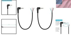 Compact 3.5mm Audio Repair Cable: Right Angle Male to Bare Wire – 10 inches