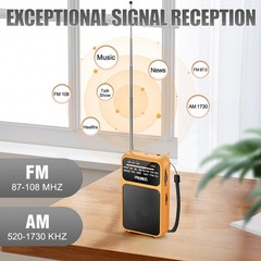 J555 Pocket Radio AM FM USBC Charging& Battery Operated, Excellent Reception&…