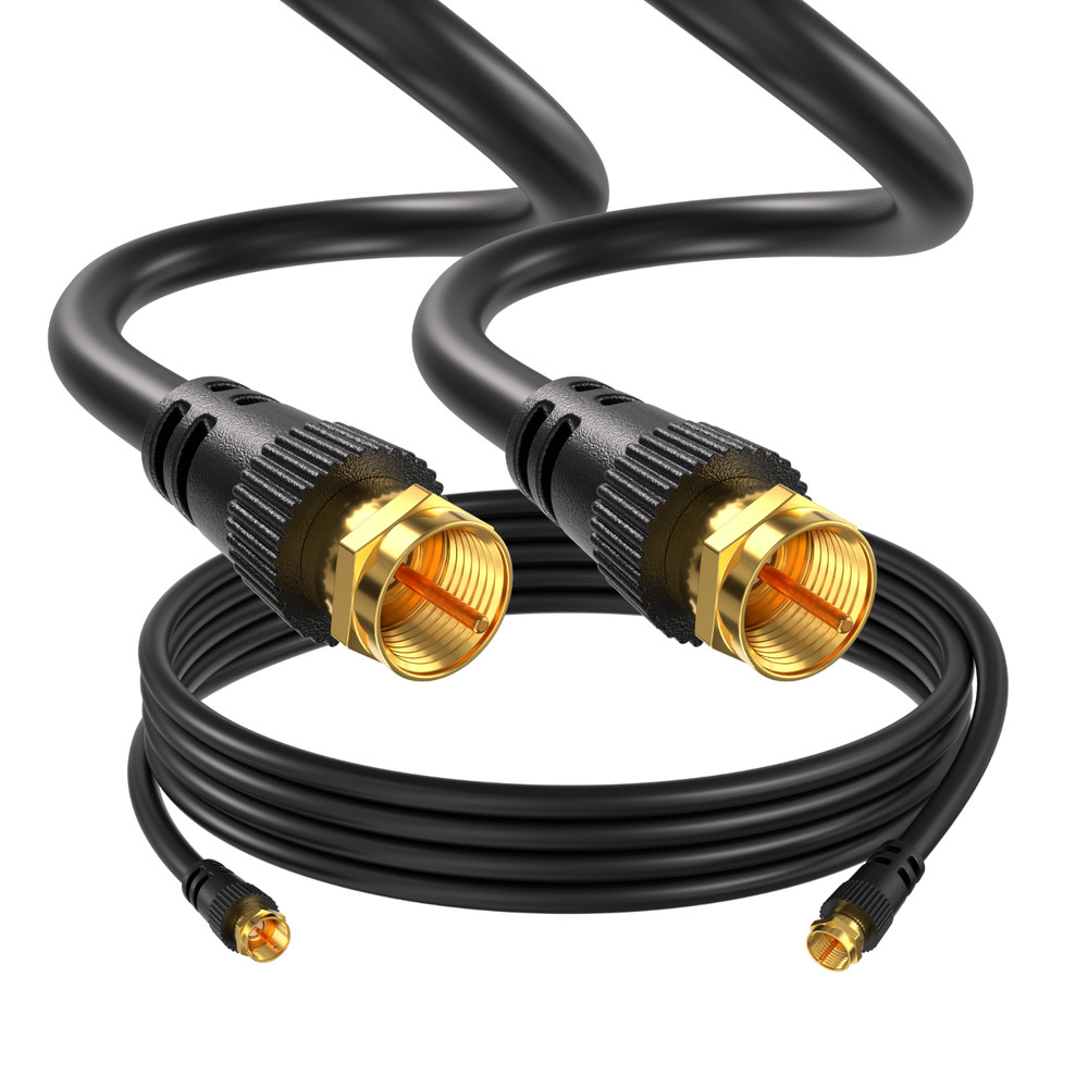 15ft RG6 Dual Coaxial Cable Extension Digital Antenna Black TV Satellite